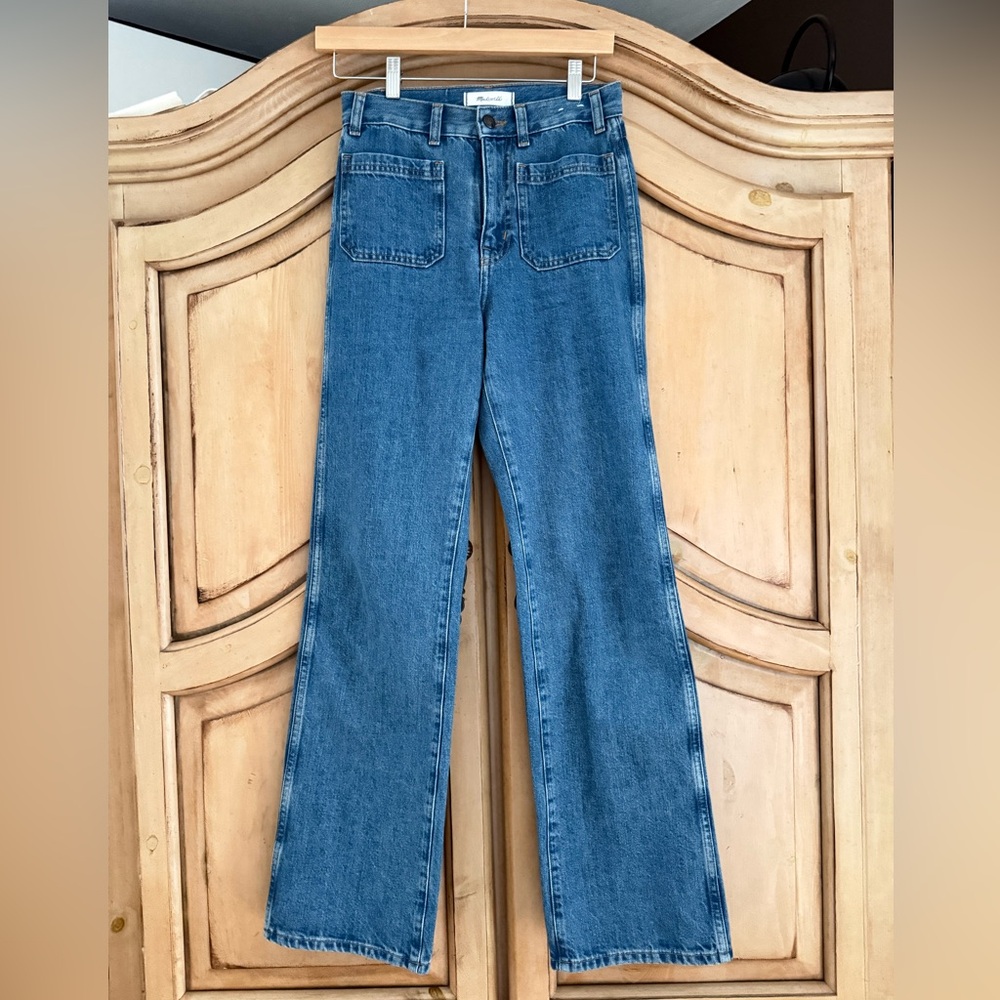 Madewell the Cleo Striaght Jean Petersburg Wash